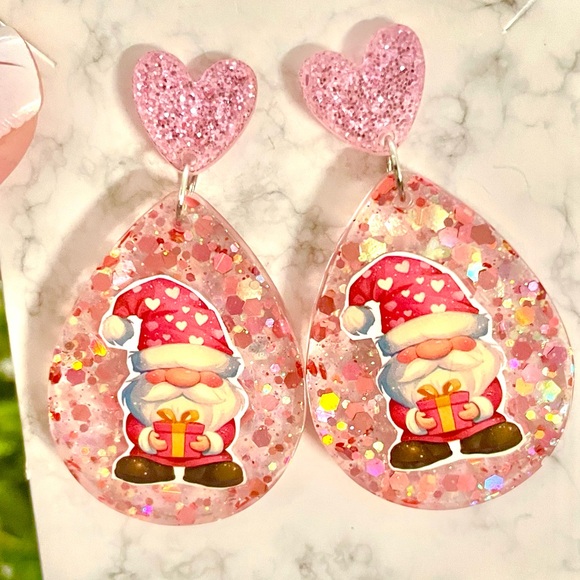 Acrylic Gnome Earrings - Picture 1 of 4